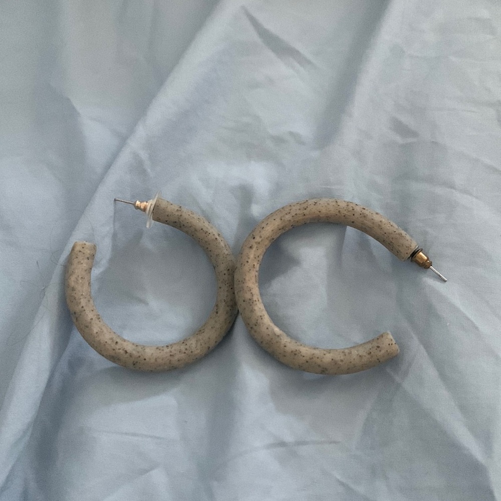 Gorgeous handmade clay hoop earrings